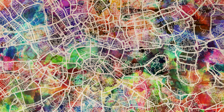 London Map Art Watercolor