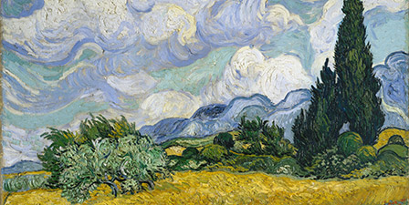 Wheat Field with Cypresses