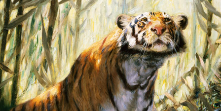 A Tiger With A Peacock By Wilhelm Kuhnert