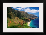 Hawaii, Kauai, Aerial Along Napali Coastline, Rugged Cliffs