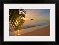 Hawaii, Oahu, Mokulua Islands, Golden Sunrise At Lanikai Beach