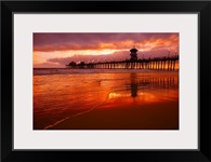 Huntington Beach At Sunset, California, Usa
