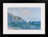 Cliffs and Sailboats at Pourville (oil on canvas)