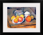 Straw covered vase, sugar bowl and apples, 1890 93 (oil on canvas) (also see 287555)