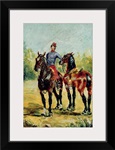 Two Horses and a Groom, 1880 (oil on canvas)