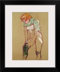 Woman Pulling Up her Stocking, 1894 (oil on card)