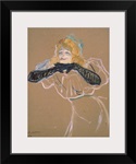 Yvette Guilbert (1867 1944) singing Linger, Longer, Loo, 1894 (oil on cardboard)