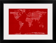 Sheet Music World Map, Red