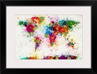 World Map Paint Drops