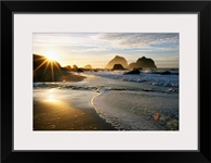 Sunset Over Beach Scene