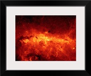 The Milky Way center aglow with dust