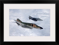 Two QF-4Es fly over the Gulf of Mexico
