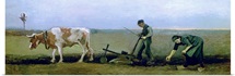 Labourer and Peasant Planting Potatoes, 1884 (oil on canvas)