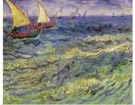 Seascape at Saintes Maries (View of Mediterranean) 1888 (oil on canvas)