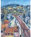 The Railway Bridge at Meulen (oil on canvas)