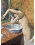 Woman washing herself (pastel)