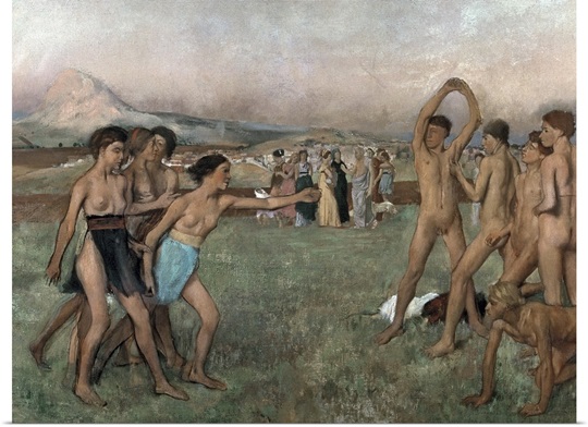 Young Spartans Exercising, c.1860 (oil on canvas)