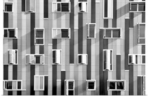 Windows in modern building with unusual distribution.