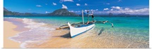 Fishing boat moored on the beach, Palawan, Philippines