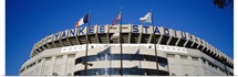 Flags in front of a stadium, Yankee Stadium, New York City, New York