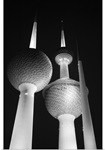 Low angle view of communications towers, Kuwait Towers, Kuwait City, Kuwait