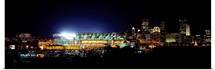 Stadium lit up at night in a city, Heinz Field, Three Rivers Stadium, Pittsburgh, Pennsylvania