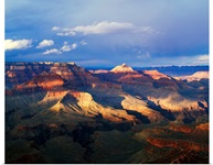 View of Grand Canyon from Shoshone Point, storm cloud shadows, south rim, Grand Canyon National Park, Arizona