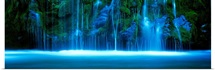 Waterfall on a cliff, Mossbrae Falls, Sacramento River, Shasta Cascade, Dunsmuir, California