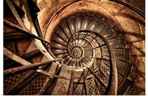Old Spiral Stairwell in Paris, France