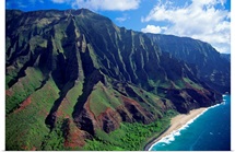 Hawaii, Kauai, Na Pali Coast, Aerial View Along Mountains