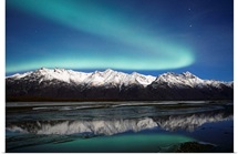 Northern Lights Over Chugach Mts  Knik River Southcentral Alaska