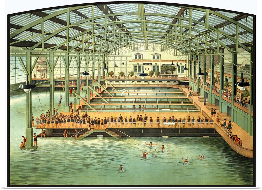 Poster Print Wall Art entitled Sutro Bath House San Francisco Vintage