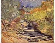 A Road in St. Remy with Female Figures, 1889 (oil on canvas)