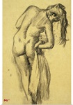 After the Bath, c.1891-92 (charcoal on yellow tracing paper)