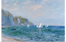 Cliffs and Sailboats at Pourville (oil on canvas)