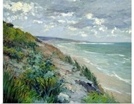 Cliffs by the sea at Trouville (oil on canvas)