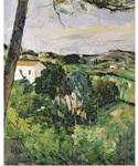 Landscape with red roof or The pine at the Estaque, 1875 76 (oil on canvas)