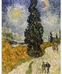 Road with Cypresses, 1890 (oil on canvas)