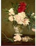 Vase of Peonies on a Small Pedestal, 1864 (oil on canvas)