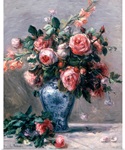 Vase of Roses (oil on canvas)