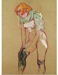 Woman Pulling Up her Stocking, 1894 (oil on card)