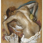 Woman Washing Her Back with a Sponge, c.1888-92 (pastel on buff paper)
