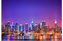 Midtown Manhattan at night and reflections.