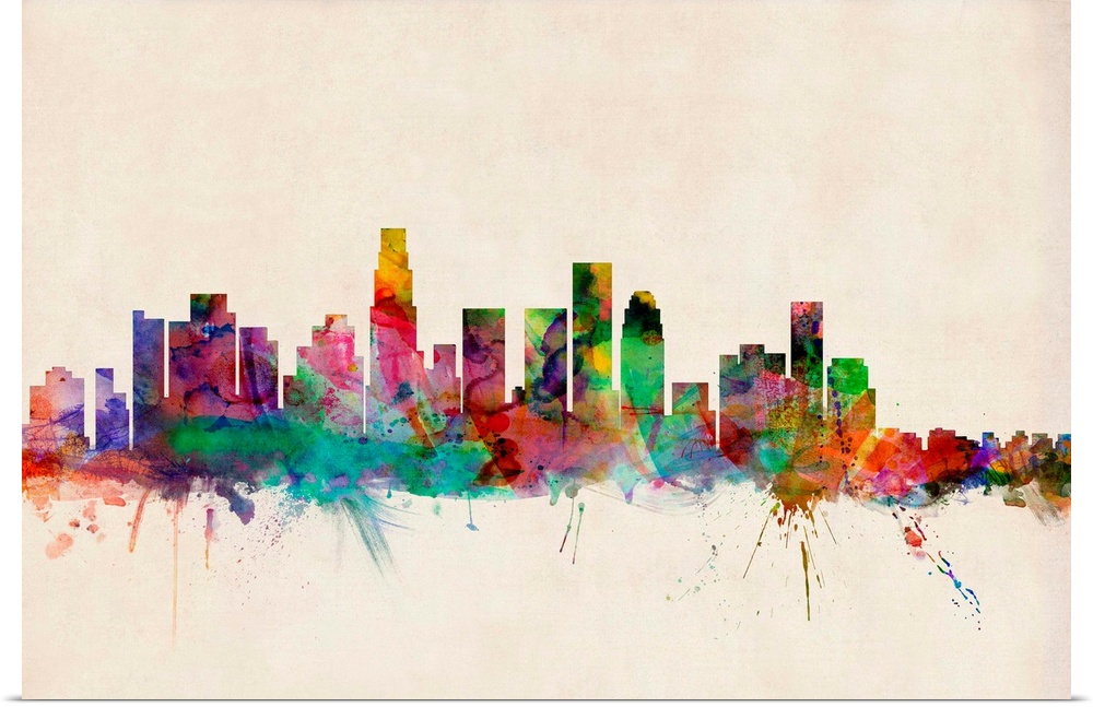 Poster Print Wall Art entitled Los Angeles City Skyline eBay