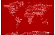 Sheet Music World Map, Red