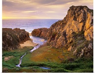 Garrapata Creek flowing into the Pacific Ocean, Garrapata State Beach, Big Sur