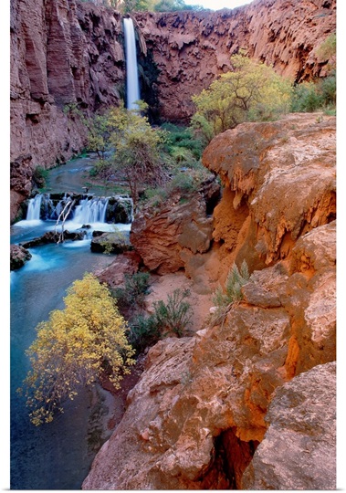 Red rock cliffs, Havasu Falls, Grand Canyon National Park, Arizona