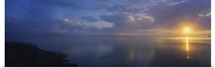 Sunrise over a lake, Yellowstone National Park, Wyoming