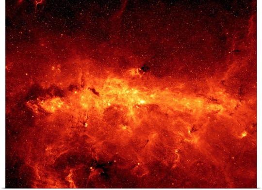 The Milky Way center aglow with dust