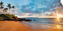 Hawaii, Maui, Makena, Secret Beach At Sunset